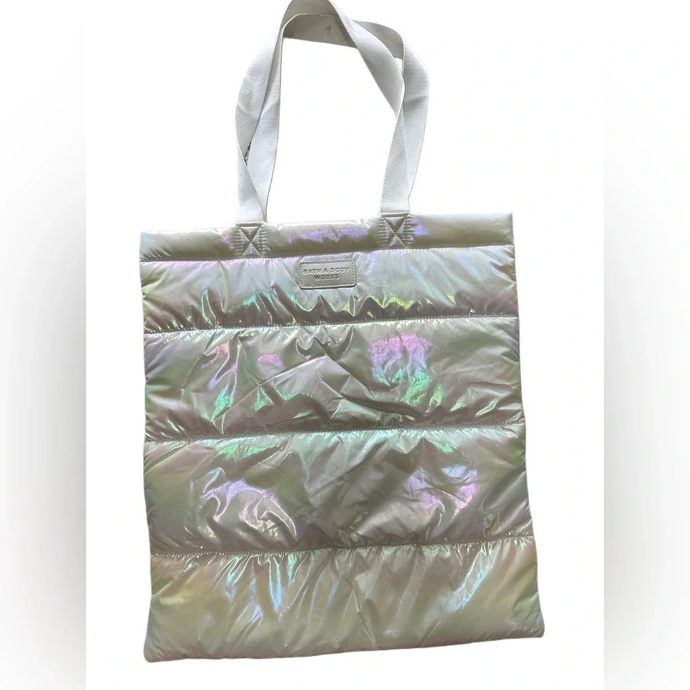 Bath & Body Works Iridescent Puffer Tote Bag